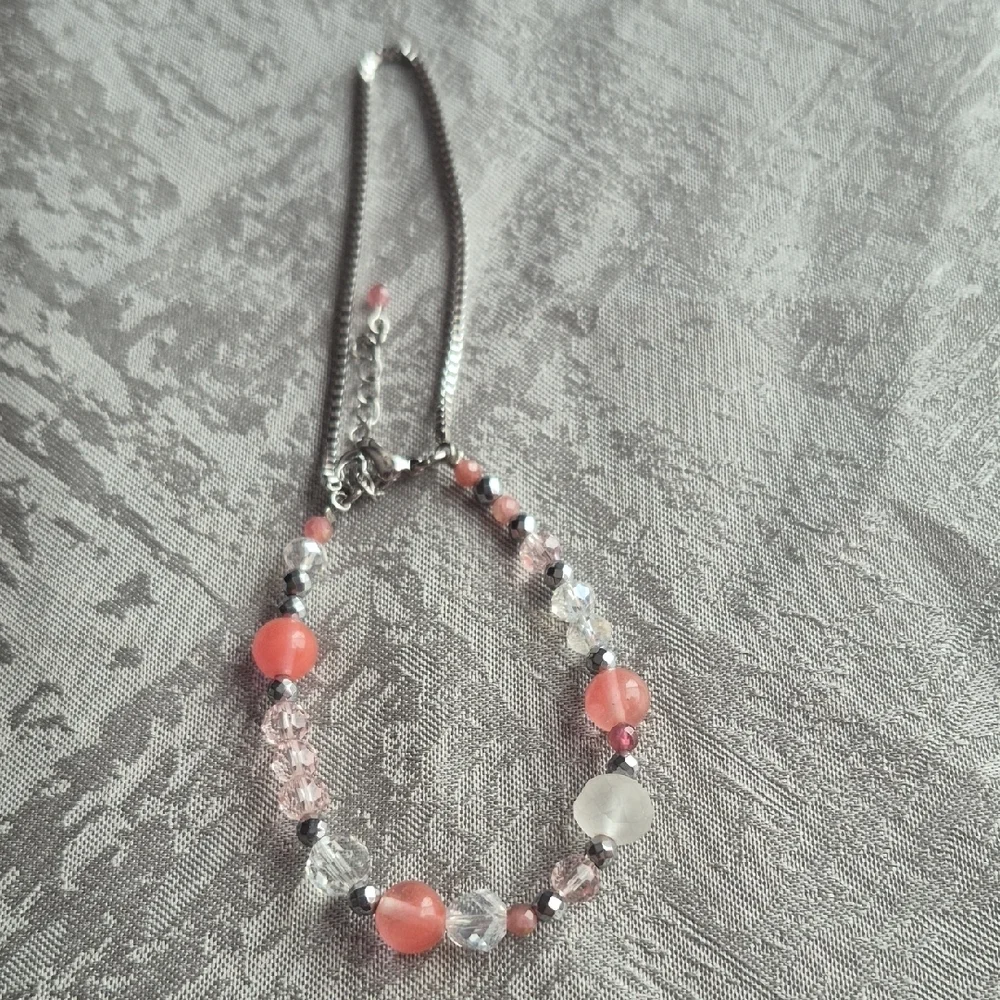 Tocara Gorgeous Coral, Clear Glass and Silver 3 Piece Set (J70) - Picture 2 of 5